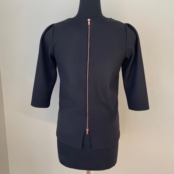 Club Monaco Top with Rose Gold Zipper - Picture 2 of 13